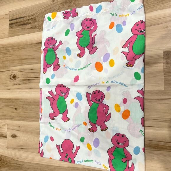 Barney Vintage 90’s Y2K Flat Twin Sheet - Picture 1 of 3
